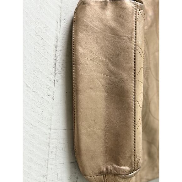 Coach Metallic Gold Signature Tote Bag - Picture 6 of 6